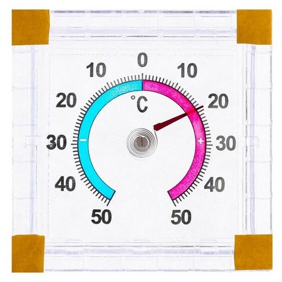 Термометр оконный ТББ "Биметалический (t -50 + 50 С) квадратный в пакете
