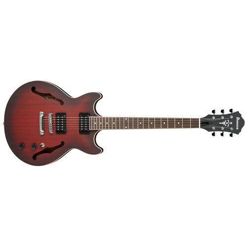 Полуакустическая гитара Ibanez AM53 sunburst red flat