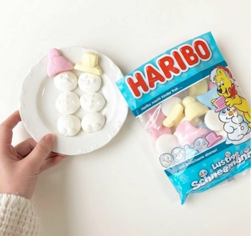 Мармелад Haribo Christmas Lustige Schneemaner / Харибо снеговик жевательный мармелад с фруктовым вкусом. Германия, 175 г. (1 шт) - фотография № 2