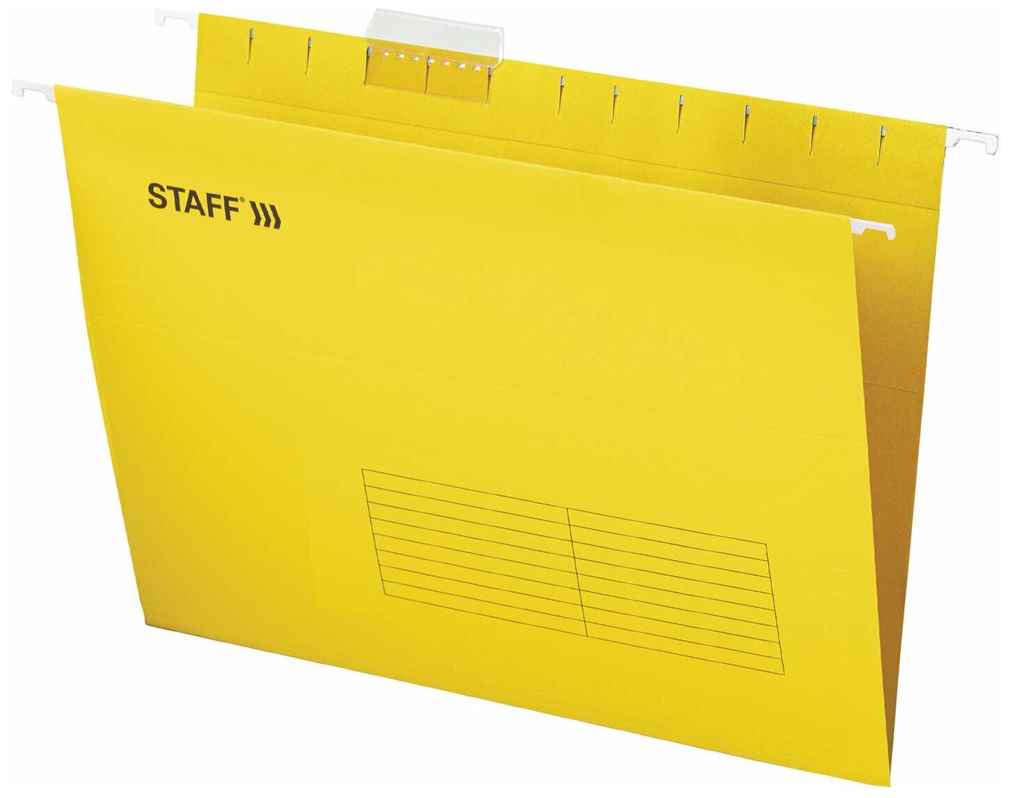 Подвесные папки А4 (350х240 мм) до 80 л, комплект 10 шт, желтые, картон, STAFF, 270930
