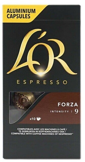 Кофе в алюминиевых капсулах L'OR "Espresso Forza" для кофемашин Nespresso, комплект 5 шт., 10 порций, 4028605 - фотография № 5
