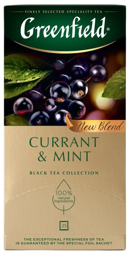 Greenfield чай черный пакетированный Currant Mint 1,8г*25п - фотография № 2