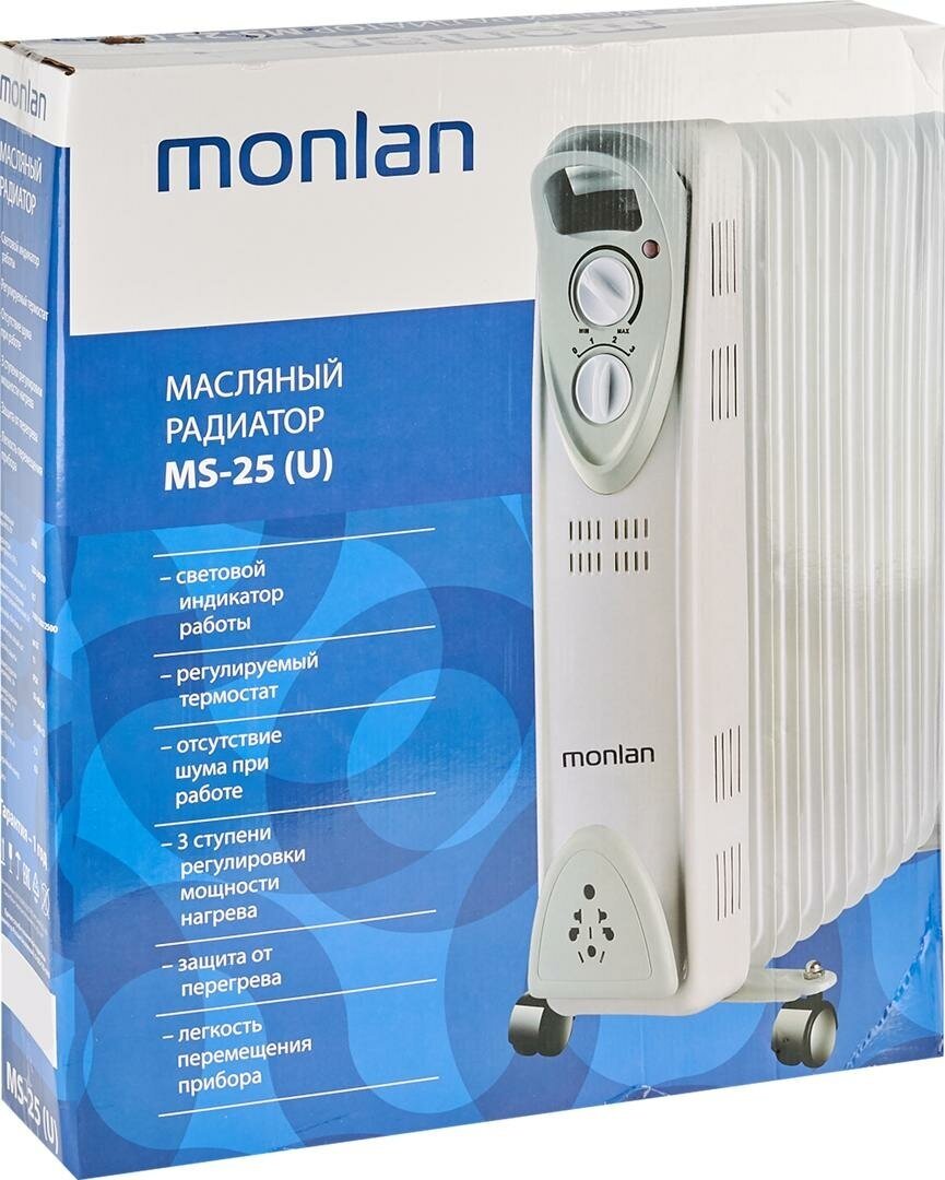 Обогреватель масляный Monlan MS-25 U с механическим термостатом 2500 Вт - фотография № 7