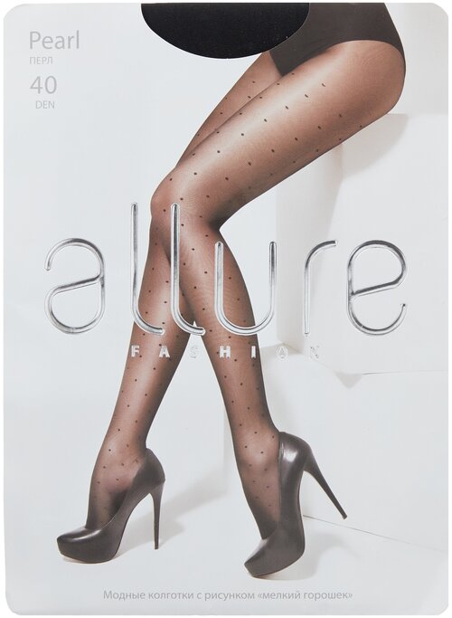 Колготки  ALLURE Fashion Pearl, 40 den, размер 3, черный