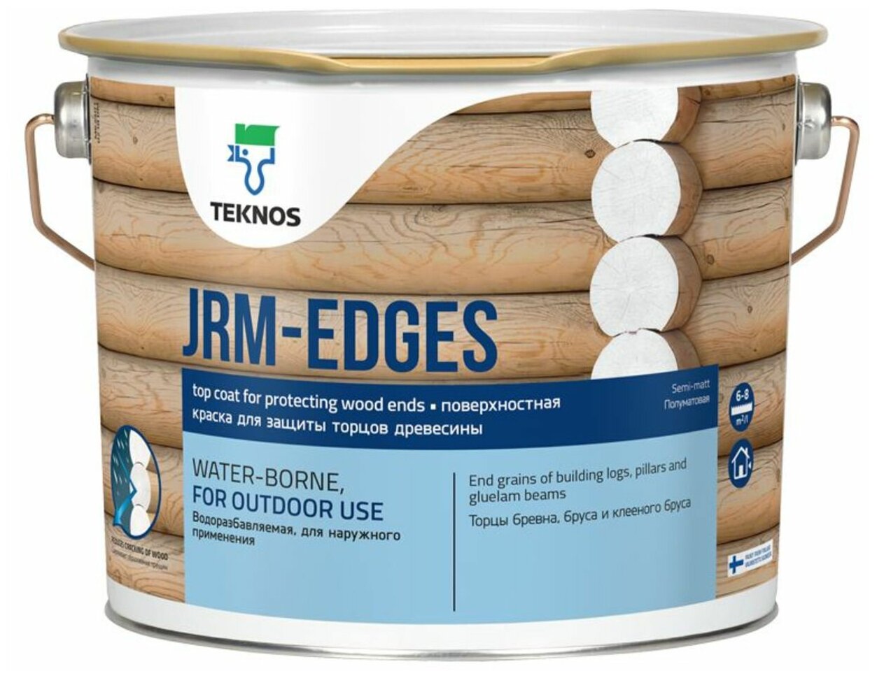 Краска акриловая TEKNOS JRM-Edges полуматовая бесцветный 2.7 л