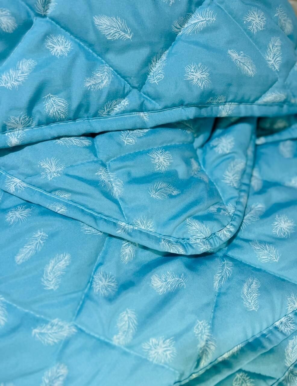 Одеяло Лебяжий пух летнее 1,5 спальное чехол тик - фотография № 10