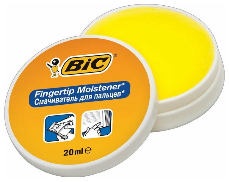 Гель для увлажнения пальцев BIC (Франция) "Fingertip", 20 г, без запаха, 897178