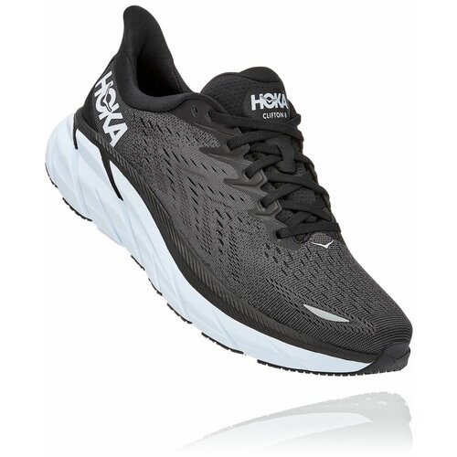 фото Кроссовки hoka clifton 8, демисезон/лето, беговые, полнота 2e, размер us8ee/uk7.5/eu41 1/3/jpn26, черный, белый