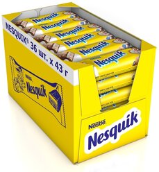 Батончик Nesquik с какао-нугой, 43 г, коробка, 36 шт.