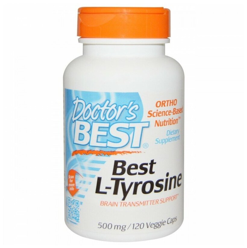 L-Tyrosine (L-тирозин) 500 мг 120 вег. капсул (Doctor's Best)