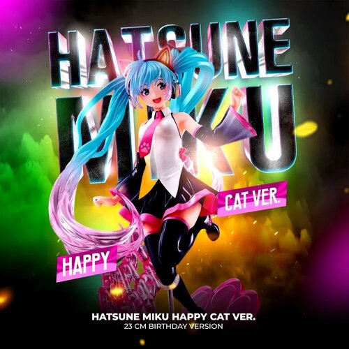 Аниме фигурка Hatsune Miku Happy Cat Ver. / 23 см игрушка бука светодиодная лампа hatsune miku