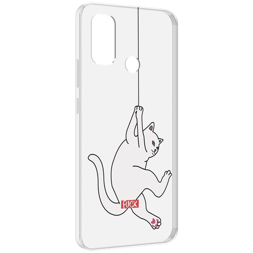 Чехол MyPads котяра-на-веревке для UleFone Note 10P / Note 10 задняя-панель-накладка-бампер