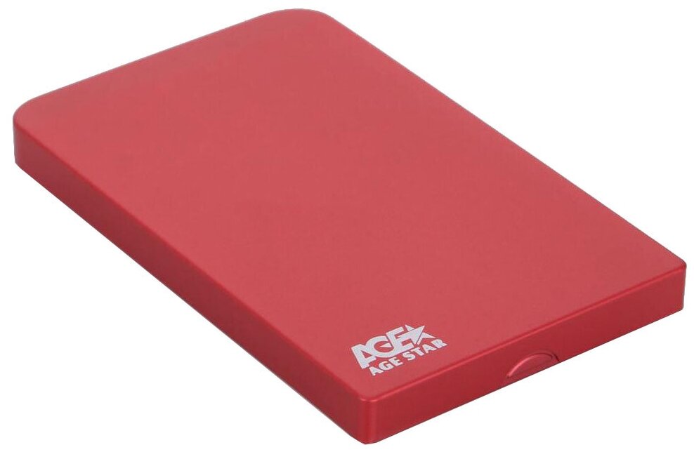 Внешний контейнер AgeStar 3UB2O1 алюминий для (2.5" SSD/HDD, SATA, USB 3.0/USB 2.0) красный