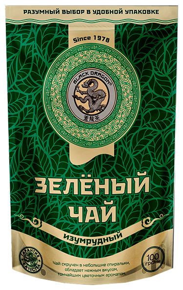 Чай Черный Дракон 100г. (зеленый) "Изумрудный" (GT005) м/у