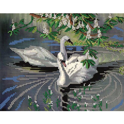 Алмазная мозаика картина Лебеди 35*27,5см