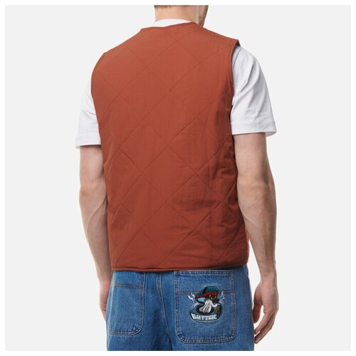 фото Жилет butter goods reversible hairy plaid vest, коричневый, розовый, xl