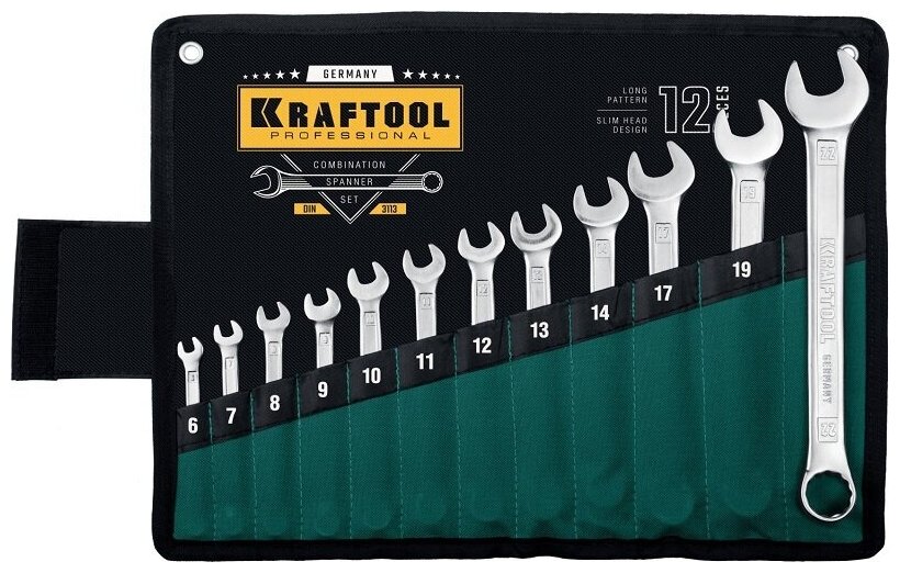 Набор комбинированных гаечных ключей 12 шт, 6 - 22 мм, Kraftool 27079-H12_z01 .