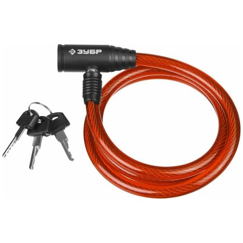 фото Зубр тросовый замок зубр 650 мм d 10 мм 3 ключа 37263-65