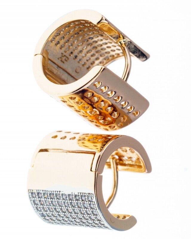 Серьги кольца с фианитами женские xuping jewelry бижутерия под золото серьги на вечер
