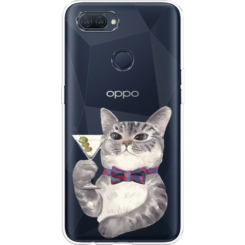 Силиконовый чехол на Oppo A12 / Оппо A12 Кот джентльмен, прозрачный силиконовый чехол на oppo a12 оппо a12 добрый кот