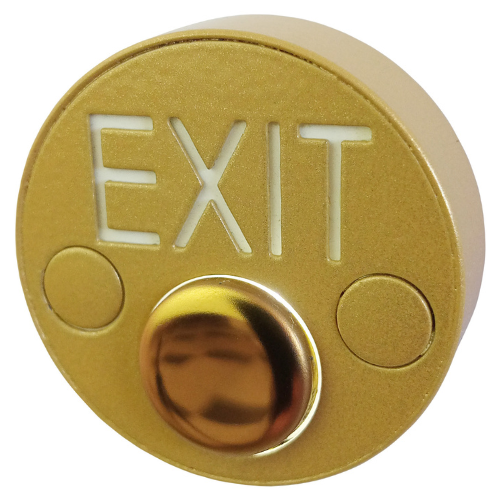 Кнопка выхода накладная с подсветкой антивандальная металлическая JSBo 30.0 золотистый металлик