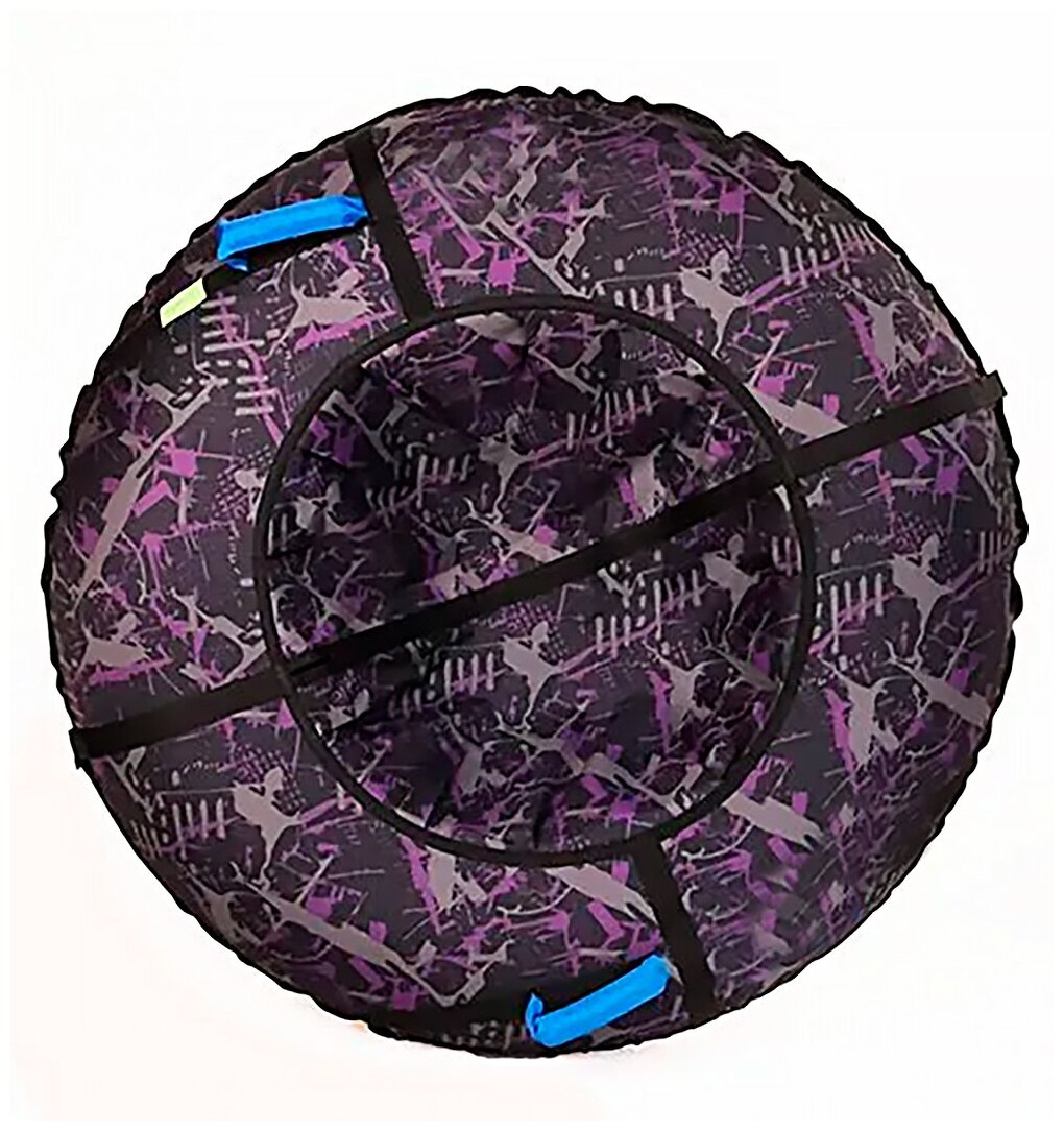 Тюбинг ПВХ принт Хаки Фиолетовый, диаметр 110 см, с камерой + трос