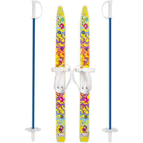 фото Лыжи детские «лыжики-пыжики» (игрушка детская) чижики75/75 см, с палками олимпик