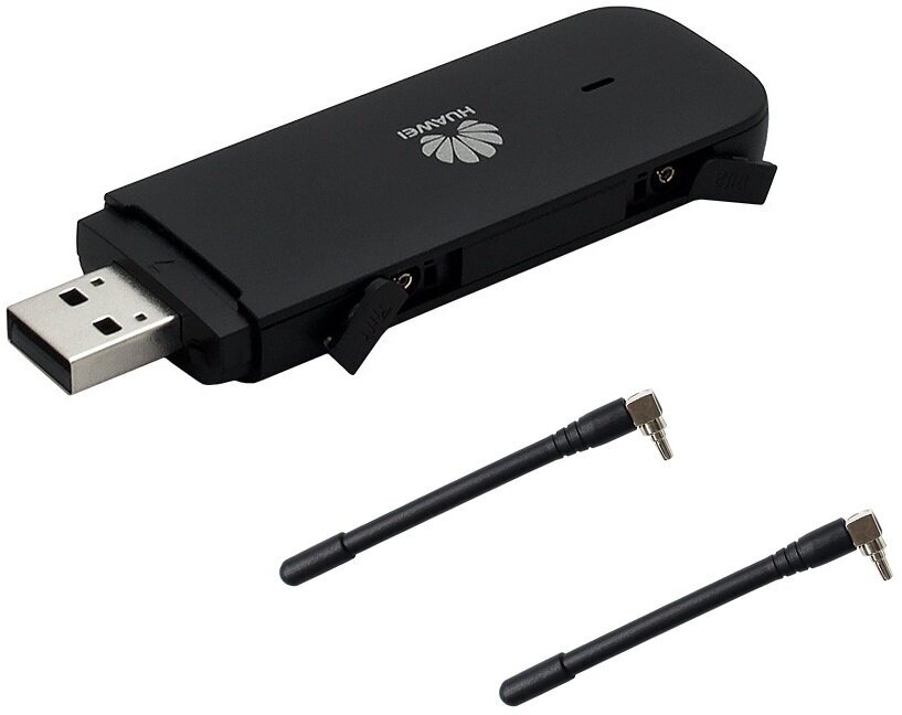 Huawei E3372h-153 USB 3G/4G LTE модем FixTTL, черный + две антенны 2dBi