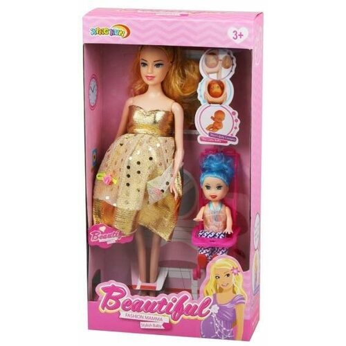 игровой набор маленькая мама в комплекте кукла 33см кукла 10см пупс предметов 3шт shantoy gepai 3363 149 Игровой набор Маленькая мама в комплекте кукла 28см, кукла 10см, пупс, коляска