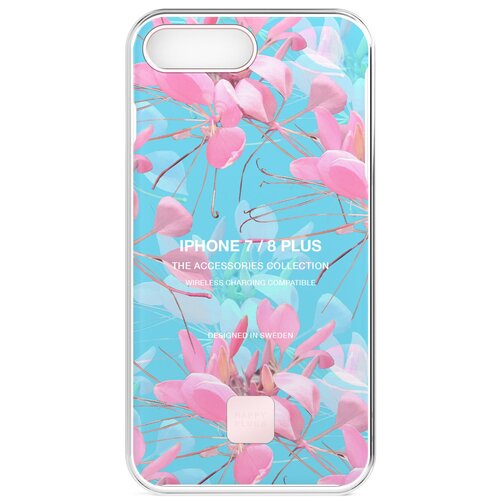 фото Чехол-накладка happy plugs 9302 + защитная пленка для apple iphone 7 plus/iphone 8 plus botanica exotica
