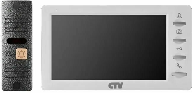 Комплект видеодомофона с 7" монитором с кнопочным управлением CTV-DP1701S Белый