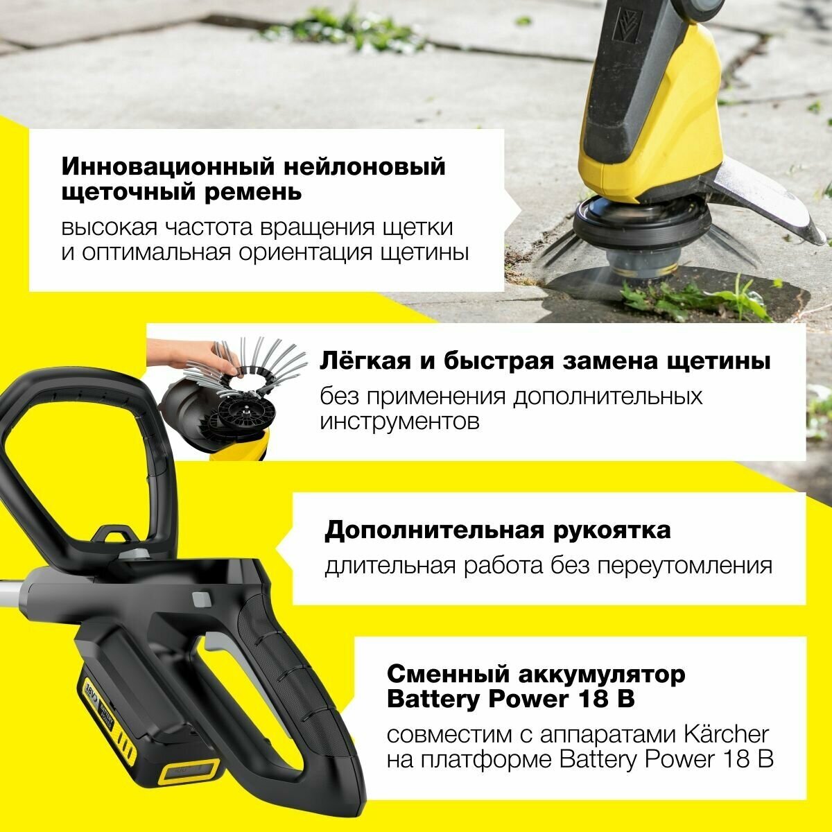 Удалитель сорняков Karcher WRE 18-55 Battery Set (1.445-245.0) - фото №14