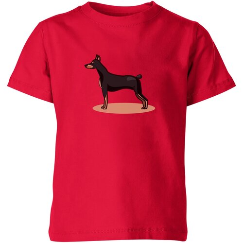 Футболка Us Basic, размер 4, красный детская футболка доберман принт собака 104 синий