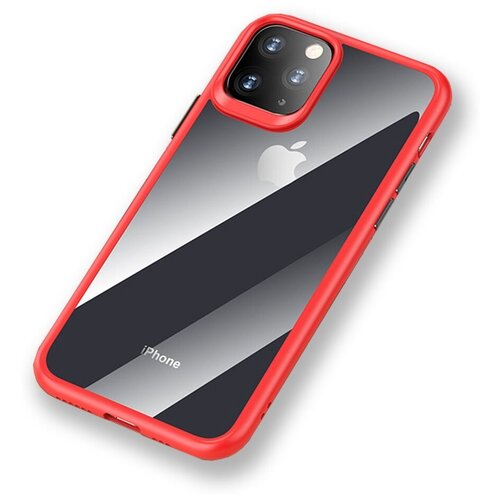 фото Чехол накладка rock guard pro protection case для apple iphone 11 pro max, прозрачный красный