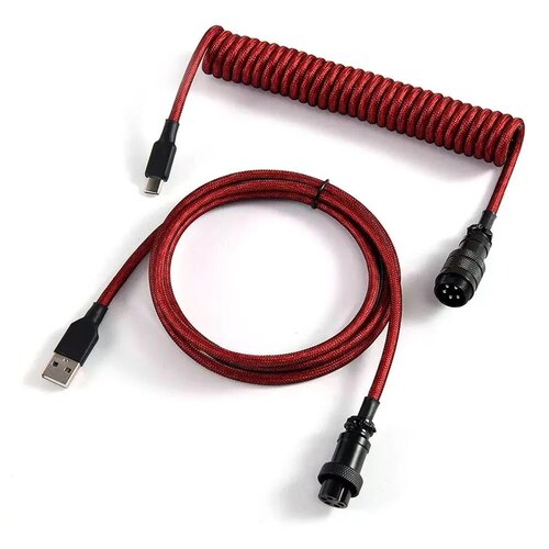 Кабель спиральный с разъёмом GX16 Aviator для игровой клавиатуры бордовыйчерный 199000₽