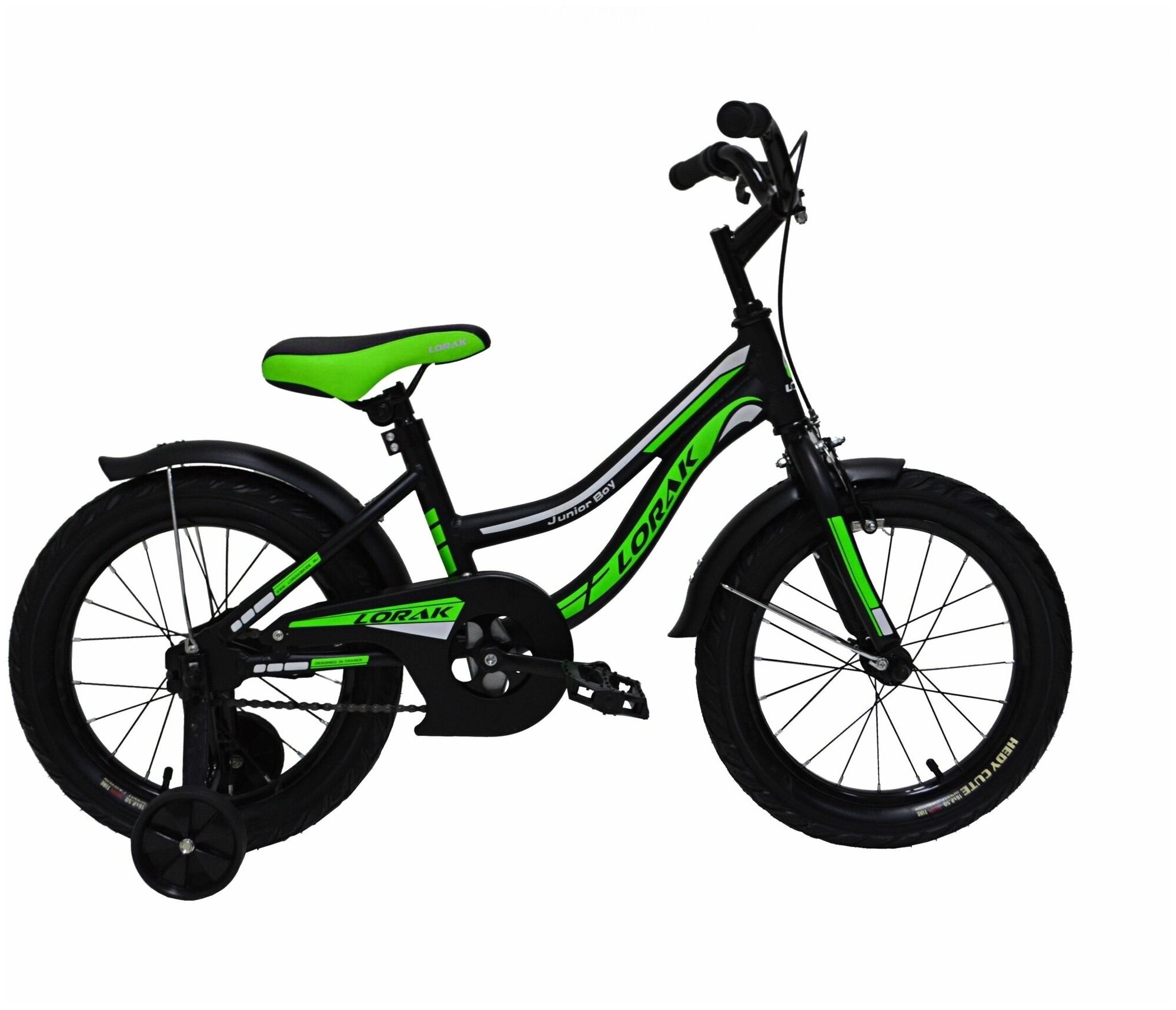 Велосипед LORAK JUNIOR 16 Boy Матовый Чёрный/Зелёный