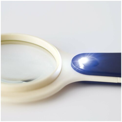 Упаковка 3 шт Лупа просмотровая STAFF Manager С подсветкой диаметр 50 мм увеличение 5 корпус сине-бежевый 454125 1002₽