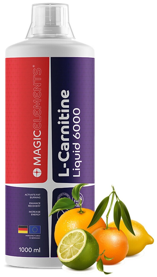 Жиросжигатель жидкий Л-Карнитин Magic Elements L-Carnitine Liquid 6000, цитрус, 1000 мл.