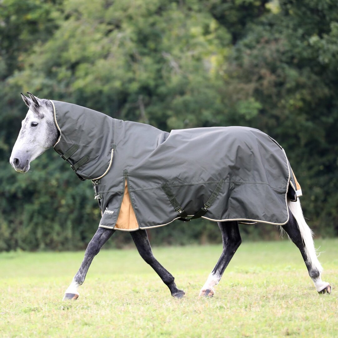 Попона прогулочная для лошади с капором SHIRES HIGHLANDER "Plus Lite", 1200D, 50g, 130 см, зеленый - фотография № 3