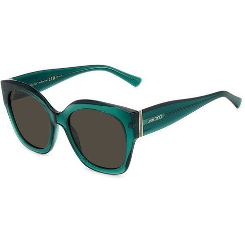 фото Солнцезащитные очки jimmy choo, квадратные, оправа: пластик, для женщин, зеленый