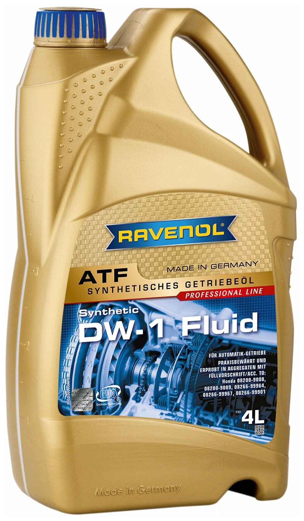 Масло трансмиссионное atf dw-1 4л (синтетика) Ravenol 1211125004