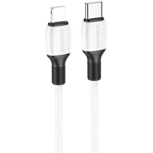 Кабель BOROFONE BX84 Rise, USB Type-C - Lightning, PD20W, 1м, белый кабель borofone bx84 rise usb type c lightning pd20w 1м белый