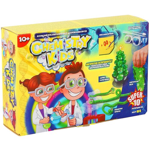 Набор Danko Toys Chemistry Kids Магические эксперименты Набор 4, 10 экспериментов, разноцветный