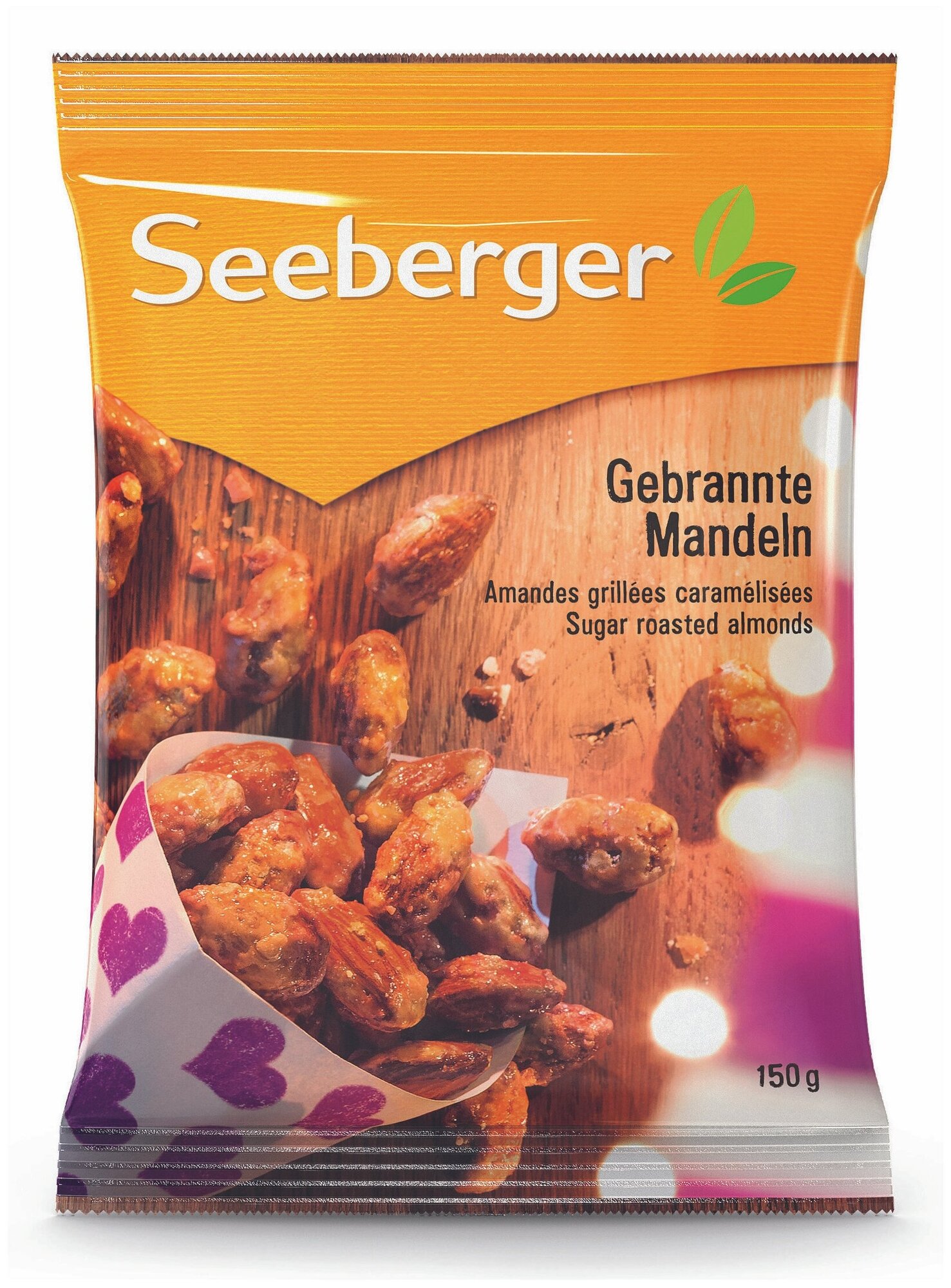Орехи Seeberger Sugar roasted almonds Миндаль обжаренный в карамели, 150 г - фото №1