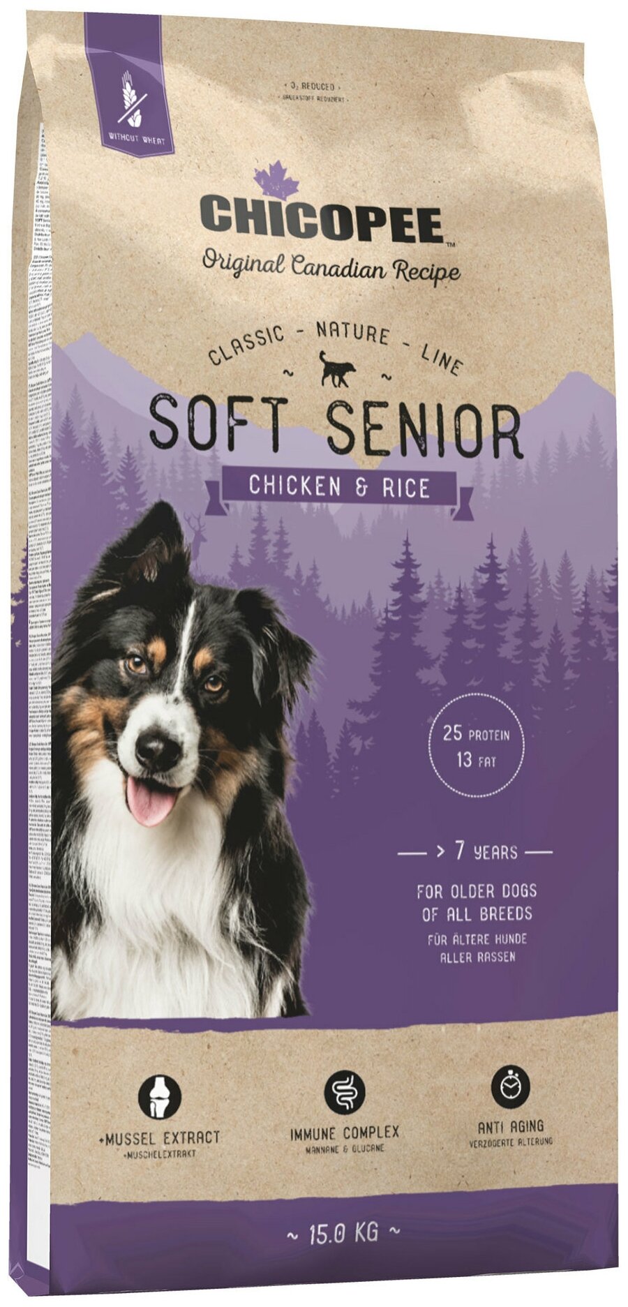CHICOPEE CLASSIC NATURE LINE SOFT SENIOR CHICKEN & RICE полувлажный для пожилых собак всех пород с курицей и рисом (2 кг)