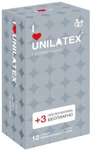 Unilatex / Презервативы Unilatex Dotted 12+3 шт, С точечной поверхностью.