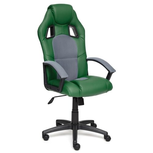 фото Кресло tetchair driver кож/зам/ткань, зеленый/серый, 36-001/12