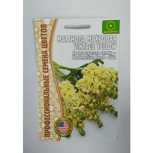 Маттиола махровая Vintage Yellow 5 шт х 1 упаковка/Редкие семена