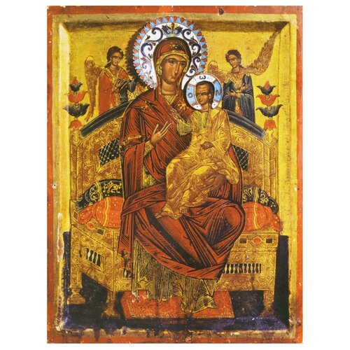 Икона Божией Матери «Всецарица», 30х40 см, 1 шт., цвет: коричневый