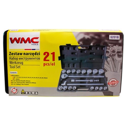 Набор инструментов WMC Tools 6201B, 21 предм., черный